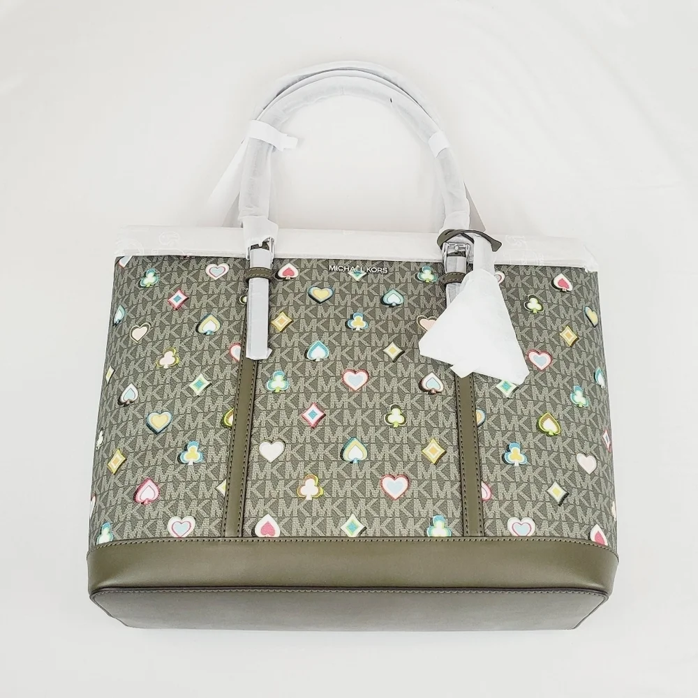 Michael Kors Jet Set Large Printed Signature Logo Tote Bag